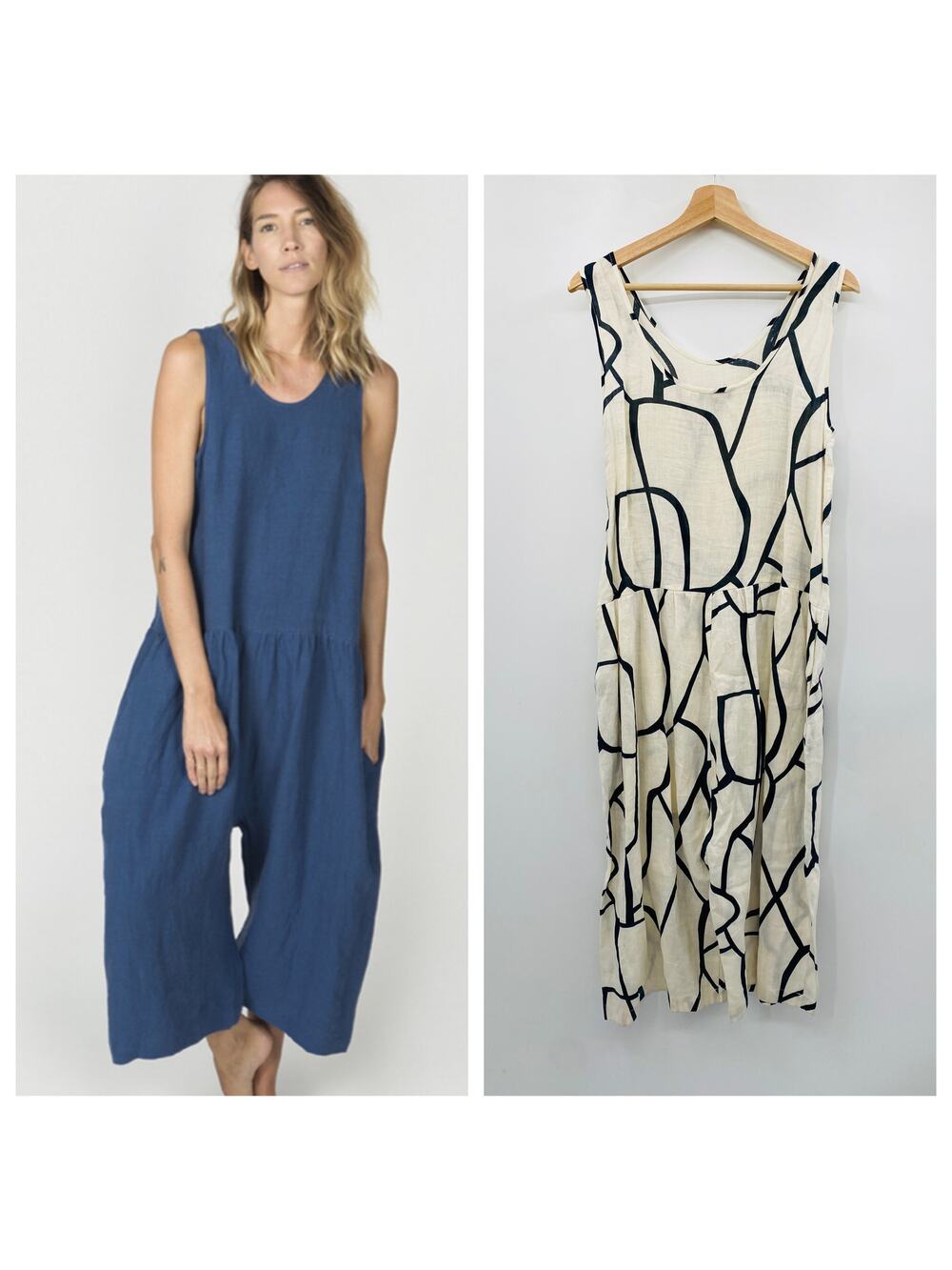 Ilana Kohn white maps samet linen jumpsuit